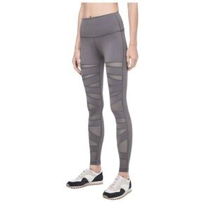 Lululemon High Times *Tech Mesh High Waist Legging Pant Cut Out in Dark Gray